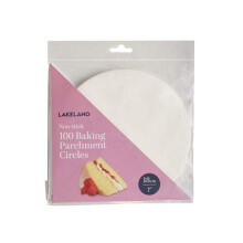 100 Lakeland Baking Parchment Liner Paper Circles 18cm ? Non-Stick Silicone Paper for Easy-Release