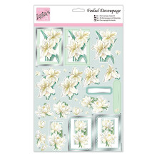 Anita's A4 White Lillies Coloured Decoupage Sheet, Accessories Supplies For Craft, Paper Craft, Scrapbooking, Card Making, Origami, Ideal for Adult