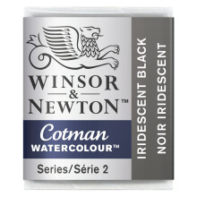 Winsor & Newton Cotman Watercolor Paint, Half Pan, Metallic Collection, Iridescent Black