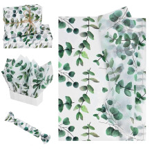30PCS Tissue Paper for Wrapping Gifts, 20 * 14 Inch Green Leaf Sheets, Perfect for Wedding, Birthday, Baby Shower, Party Favors, Gift Bags, and