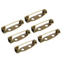 sourcing map 50Pcs Safety Bar Pins 20mm Brooch Clasp Pin Backs for ID Badges Name Cards Tags DIY Craft, Bronze Tone