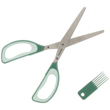Brabantia Tasty+ Herb Scissors + Cleaning Tool - Fir Green - 5 Blades for Fine Herbs & Small Vegetables - Ergonomic Comfortable Non-Slip Handle -
