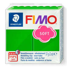 STAEDTLER 8020-53 FIMO Soft Oven-Hardening Polymer Modelling Clay - Tropical Green (1 x 57g Block)