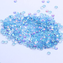 MajorCrafts 2000pcs 4mm ss16 Transparent AB Flat Back Round 14 Facets Resin Rhinestones Arts and Crafts Embellishment Gems (Clear Light Blue AB T15)