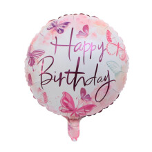 White/Pink Birthday Foil Balloon, 45cm