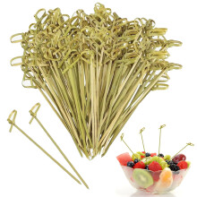 200pcs Bamboo Cocktail Picks Toothpicks,Cocktail Sticks,Natural Bamboo Knot Skewers,Mini Food Sticks,Bamboo Skewers,Fancy Tooth Picks for Food
