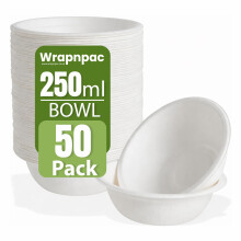 Biodegradable Disposable Strong Bagasse Bowl 8oz/12oz Compostable, and Environment Friendly Bowl, Leak-Resistant Serving for Hot and Cold use,