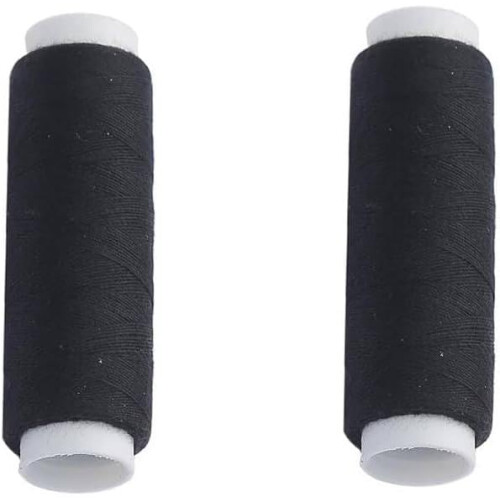 JOYVOX 2pcs Strong Polyester Sewing Thread - Black, 100m Length, Universal for Machine and Hand Sewing