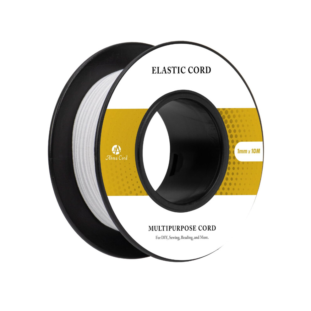 Abma Cord Elastic Cord 1Mm X 10M Bungee Cord Elastic String Shock Cord Round Rope For Craft, Jewellery, Bracelet, Sewing, Backpack, Tent Poles, 5051225420680