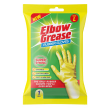 Elbow Grease Rubber Gloves | Cotton Lined, Super Strong, Non-Slip Household Cleaning Gloves (Large)
