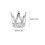 sourcing map Alloy Crystal Ball Display Holder Egg Stand Multiple Diamonds Silver Light Luxury Crown Shape 2PCS 2