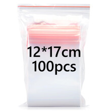 12x17cm Resealable Clear Plastic Bags, 100Pcs Small Grip Seal Bags, Thickening and Durable, Sealable for Kitchen Storage, Office Supplies, Stationery