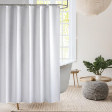 White Shower Curtain, 180 x 180 cm (71 x 71 Inch), Mould Proof and Mildew Resistant Extra Long Shower Curtain Liner, Mould Resistant PEVA Bathroom