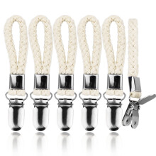 6 Metal Tea Towel Hooks - Woven Cotton, Sturdy Hanging Clips for Kitchen & Bathroom
