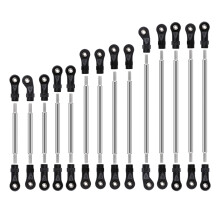 14 Pcs Stainless Steel Linkage Pull Rod Unassembled Kit for 1/10 RC Crawler Car TRX6 Upgrade Parts