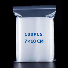 100 Grip Seal Bag - Small Plastic Bags for Jewelry, Candies, Coins, Medicine (7x10cm)