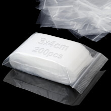 Mbsomnus Zip Lock Bags Reusable 40x30 mm, 200 Pieces Mini Plastic Bag Resealable Grip Seal Clear Baggies Polythene Pouches for Jewellery Earrings