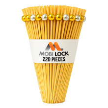 220Pcs Bamboo Cocktail Picks with Gold & Silver Pearl Tops - 4.7in (12cm) Ball Toothpicks for Appetizers and Drinks - Elegant Wooden Picks for