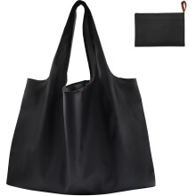 FenFang Reusable Shopping Bags Foldable, Extra Large Grocery Bag, Washable Pocket Shopper Bag, Lightweight Handbag Tote Bag Portable Pouch for Travel