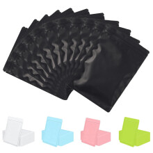 Rimiko 50pcs Resealable Opaque Black Ziplock Bags, Reusable Flat Small Mylar Bag, Aluminum Foil Sample Bags with Matte Color Packaging for Food