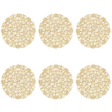 ASFINS Set of 6 Rose Coasters, Hollowed-Out Round Coasters Non-Slip Drinks Coasters Novelty Cup Coaster, for Home and Kitchen Resistant Use,