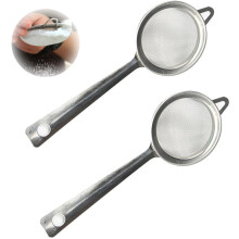 2 Pcs Tea Strainer Fine Mesh - Stainless Steel Metal Sieve with Handle, Small Fine Mesh Strainer for Loose Tea, Coffee, Spices, Kitchen Sifter,
