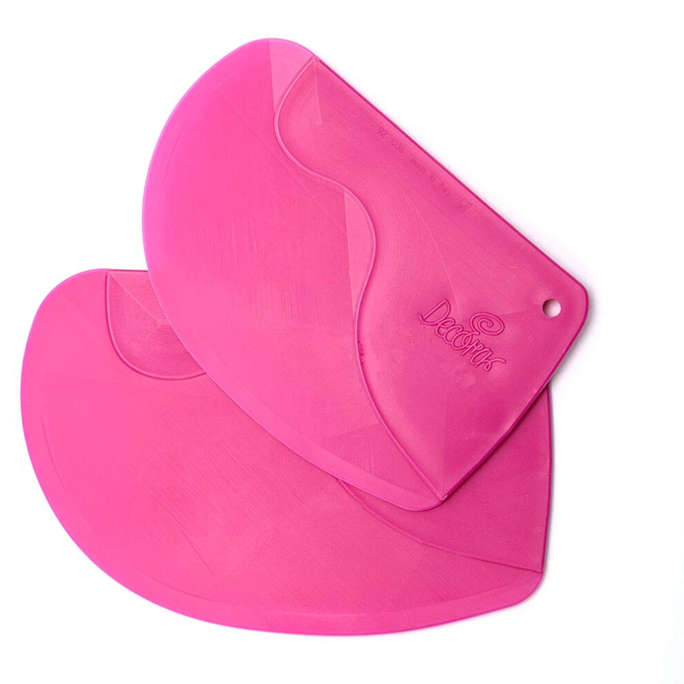 Decora 9271037 2 Plastic Dough Scrapers Magenta 12,5-14,5 Cm 5051225379988