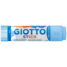 GIOTTO Transparent Glue Stick, Plastic Tube with Sponge Tip, 40g, Super Washable, For Children and Schools