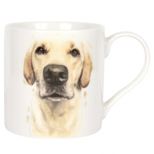 LESSER & PAVEY Golden Labrador Mug Robert James Hull, Tea and Coffee Mugs for Hot Drinks | Fine China Printed Mugs for Kitchen & Home | Reusable