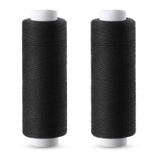 Easusy Black Thread, 2 PCS 200 Yards All Purpose Black Thread for Sewing, Hand Stitching, Embroidery