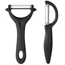 AUAUY 2Pcs Potato Peeler, Y and I-Shaped Swivel Vegetable Peeler Set, Fruit Peelers for Kitchen, Non-Slip Grip Ergonomic Handle Sharp Blade Stainless