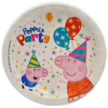 BeenSmile, 8 Peppa Pig 18 CM Plates, Disposable Children's Birthday Party Plates, Themed Party Decoration Items