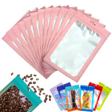 YAAVAAW Pink Foil Ziplock Bags, 10pcs 26x38cm Resealable Smell Proof Storage Pouches, Aluminium Plastic Construction with Zipper, Ideal for Food,