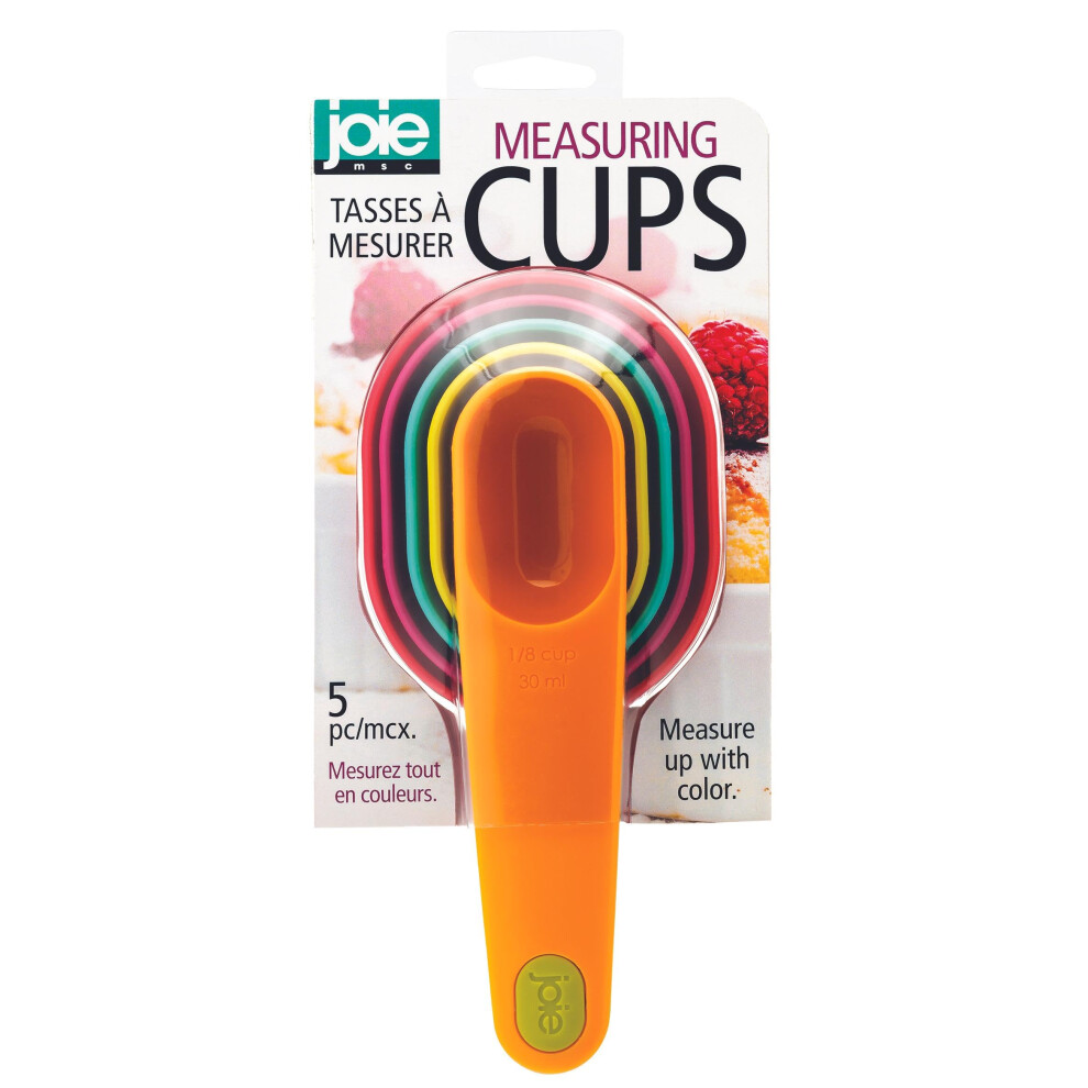Joie Measuring Cups Set ? 5-Piece Plastic Measuring Cup Set In Assorted Colors For Baking And Cooking, Bpa-Free