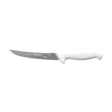 Starrett Professional Boning Knife - BKW104-6 Narrow Straight 6 Inch Ultra Sharp Sanitized Steel Blade - White Handle Kitchen Chef's Knife, 15 cm