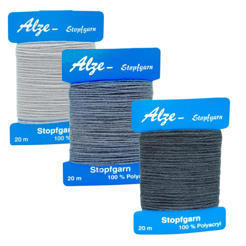 Darning Wool Bundle Monochrome (Light Grey, Mid Grey, Dark Grey)