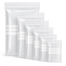 Grip Seal Bags with Write On Panel - 2.25" x 3" Mini Clear Resealable Plastic Bags for Storage & Packaging (100 Pack) - Sabco