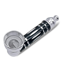 Metal Smoking Pipes Tobacco Pipe Cigarette Holder Free 5 Screens (Black)