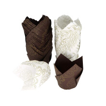 Tulip Cupcake for Baking Cupcake Cases Tulip Baking Cups, 2 Colors Paper Muffin Cups, Standard Size Muffin Cases Cupcake Liners Muffin for Wedding,