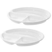 Westmark Microwave menu Plate with 3 compartments, 2 Pieces, Diameter: 25 cm, Plastic, White, 224022E3