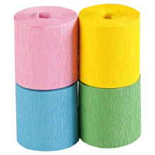 Clairefontaine 914294C Pack of 4 Strips Fireproof Crepe Paper Non-flammable Format 5cmx10m Creative leisure Adults Children DIY Decoration Spring Ast