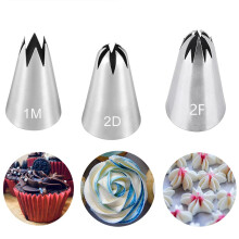 Large Piping Nozzle Tip for Cake Decorating,3 Pcs Icing Piping Tips Cake Piping Nozzles Tips Kit for Baking DIY Cookie Cream Cupcake Decorating,1M 2D