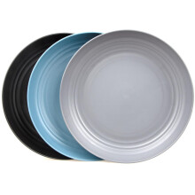 tallkeey Unbreakable Plastic Plates Set of 3, Reusable Dinner Plates, Large Camping Plates Set, Lightweight Plastic Dinner Plates for Camping, Kitchen