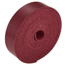 GORGECRAFT 15mm Wide Leather Strap 78 Inches Long Lychee Pattern Leather Strips Single Side Dark Red Imitation Flat Leather Cord for DIY Craft Pet