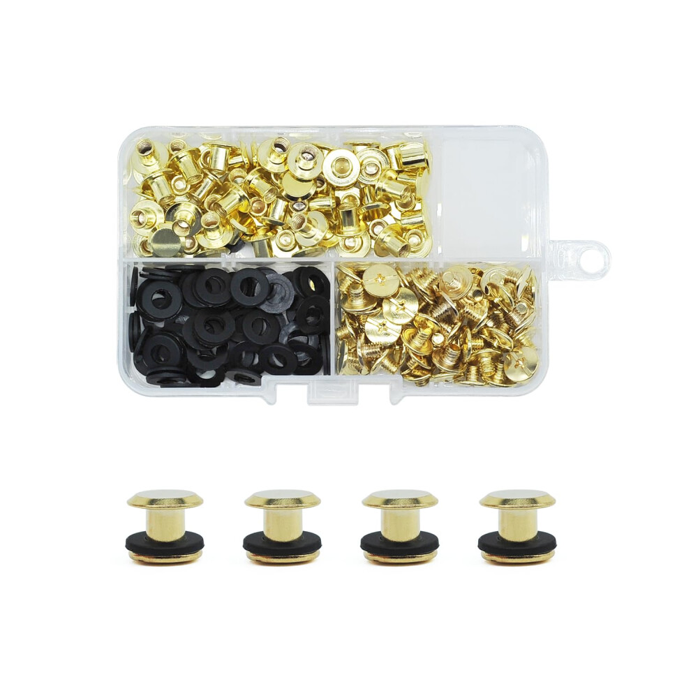 Jjwnmll Chicago Screw Posts, Rivet Chicago Binding Screws, Metal Rivet Replacement Repair For Bags, Collar, Harness, Luggage, Purse, Dog Lead, 5051225437794
