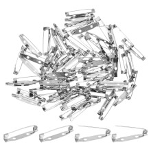 M METERXITY 60-Pack Bar Pins, 1.2 Inch Brooch Pin Backs Safety Clasp for Badges/Name Tags/Corsage/DIY Crafting Sewing Fabric, Metal Boutonnieres