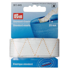 Prym 1 m x 25 mm Standard Elastic, White
