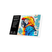 KINSPORY Watercolour Paper Pad A6 x 30 Sheets - 300GSM Glue Bound, Cold-Pressed Texture Art Watercolour Paper, Sketchbook for Painting, Drawing,