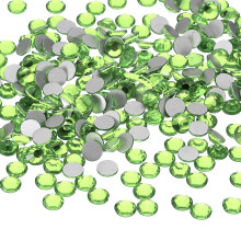 PATIKIL 4320Pcs SS6 Round Flatback Crystal 2.0-2.1mm Glass Rhinestones Gems Diamonds for DIY Crafts Clothes Shoes Nail Art Decoration, Light Green