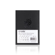 A6 Graduate Black Sketchbook – 40-Sheet Soft Cover, Staple-Bound Sketch Book – 165gsm White Cartridge Paper Drawing Pad for Pencil, Pastel, Ink